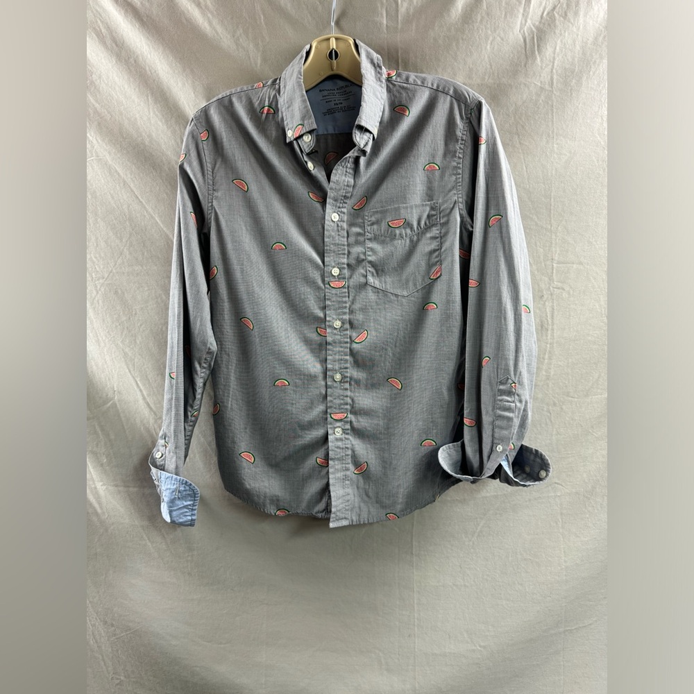 Banana Republic Lux Poplin Slim Fit Button Down Shirt Size XS